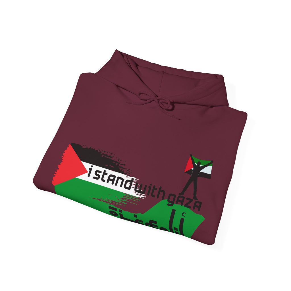 I Stand With Gaza Hoodie — Palestine Flag Solidarity Sweatshirt